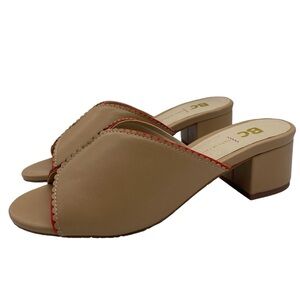 BC Footwear Womens Shoes Rose Garden Heeled Sandals Brown Red Vegan Size 6.5